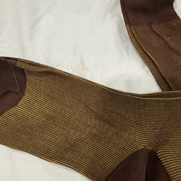 MAZARIN LUXURY Brown and Tan Men's Socks SZ 44/46 - Picture 7 of 9